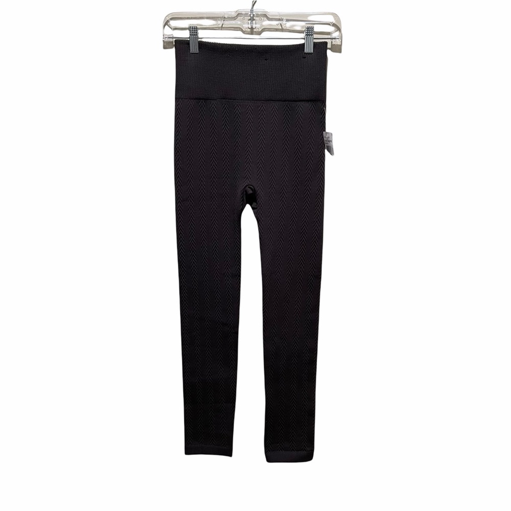 One 5 One Fleece Lined Textured Leggings Small Medium Grey
